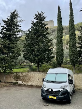 Rocca d'Orcia camper parkeerplaats Toscane